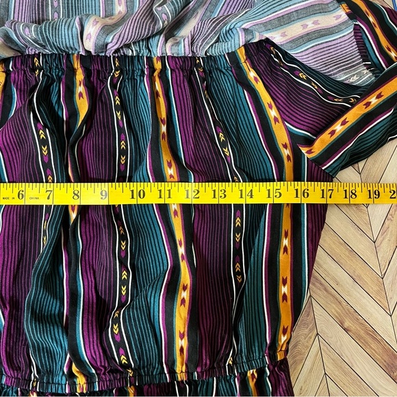 Wrangler Retro Hi Low Ruffle Dress Western Aztec Country Size Medium Purple - Picture 7 of 9